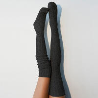 Calcetines De Piel Media Calf High Para Mujer Preppy Térmicos Y Estilizados Con Material Grueso Para Invierno Calcetines De Tejido - details 1