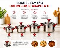 Olla MR a Presión EXPRESS   de Acero Inoxidable INOX de Alta Calidad – Segura y Duradera para Cocina Diaria, Compatible con Vitrocerámica y Gas Butano - details 1