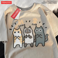 Camiseta De Algodón De Alta Calidad Con Diseño De Tres Gatos Naranja Para Hombres Camiseta Casual De Verano Con Patrón Gráfico - details 8