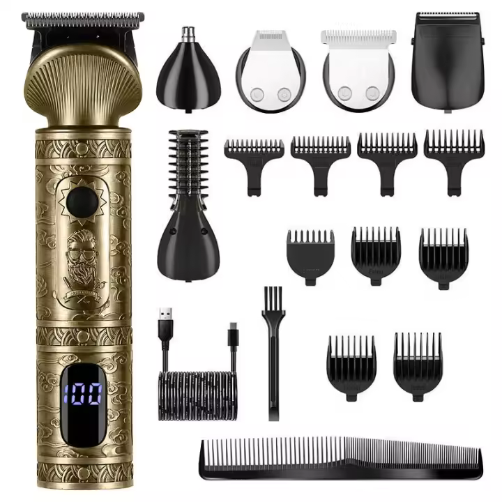 Recortadora de Barba Afeitadora Electrica Hombre Cortapelos Hombre Máquina de Cortar Pelo Hombre Recortador Nariz Orejas y Cejas Corporal Cortadoras de Facial 7 en 1 para Papá - 1