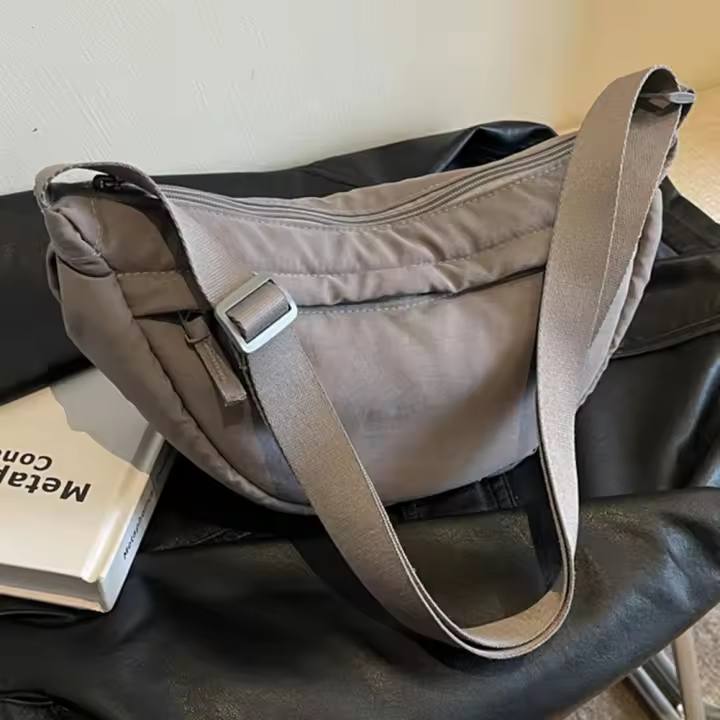 Bolso De Mano En Forma De Dumpling Para Mujer Estilo Casual Con Correa Ajustable Bolso Crescent Bolsos De Hombro Moda Sólida - 1