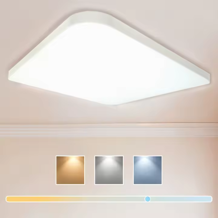 LED ATOMANT Plafón LED Techo 48W, Panel LED Superficie 480x480mm, CCT Regulable (Blanco Cálido 3000K, Neutro 4500K, Frío 6500K), Lámpara de Techo 4800 lúmenes, Iluminación LED con Driver Incluido, Diseño Moderno y Ultrafino, Ideal para Hogares y Oficinas - 1