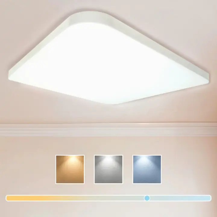 LED ATOMANT Plafón LED Techo 48W, Panel LED Superficie 480x480mm, CCT Regulable (Blanco Cálido 3000K, Neutro 4500K, Frío 6500K), Lámpara de Techo 4800 lúmenes, Iluminación LED con Driver Incluido, Diseño Moderno y Ultrafino, Ideal para Hogares y Oficinas - 1