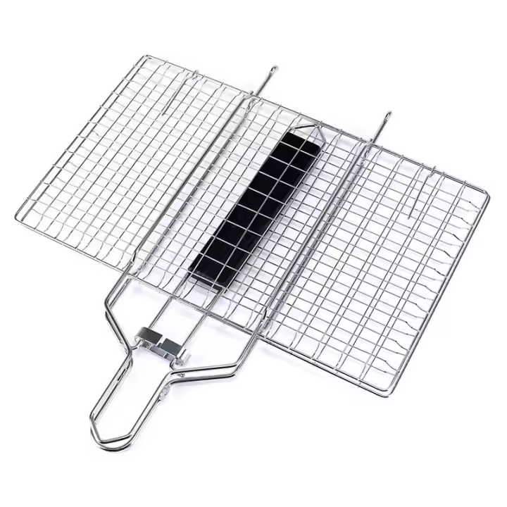 Cesta De Barbacoa Antiadherente En Acero Inoxidable Malla De Sopa Para Carne Y Verduras Herramienta De Barbecue Al Aire Libre - 1