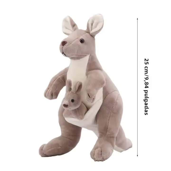 Muñeco De Peluche Kangaroo Con Madre Y Bebé Juguetes Creativos Para Regalar En Cumpleaños Relleno De Algodón PP Adecuado Para Niños De 3 a 12 Años - 1