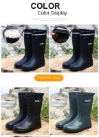 Zapatos De Lluvia Para Hombres Botas De Agua De Medio Tamaño Moda Coreana Suaves Y Antideslizantes Suela Gruesa Material De Goma - details 7