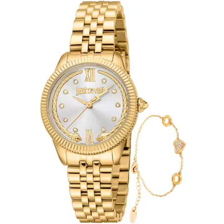 Reloj de pulsera Just Cavalli Just Cavalli SET *** Error *** - JC1L315M0055 correa color: Oro amarillo Dial Gris plata Mujer - 1