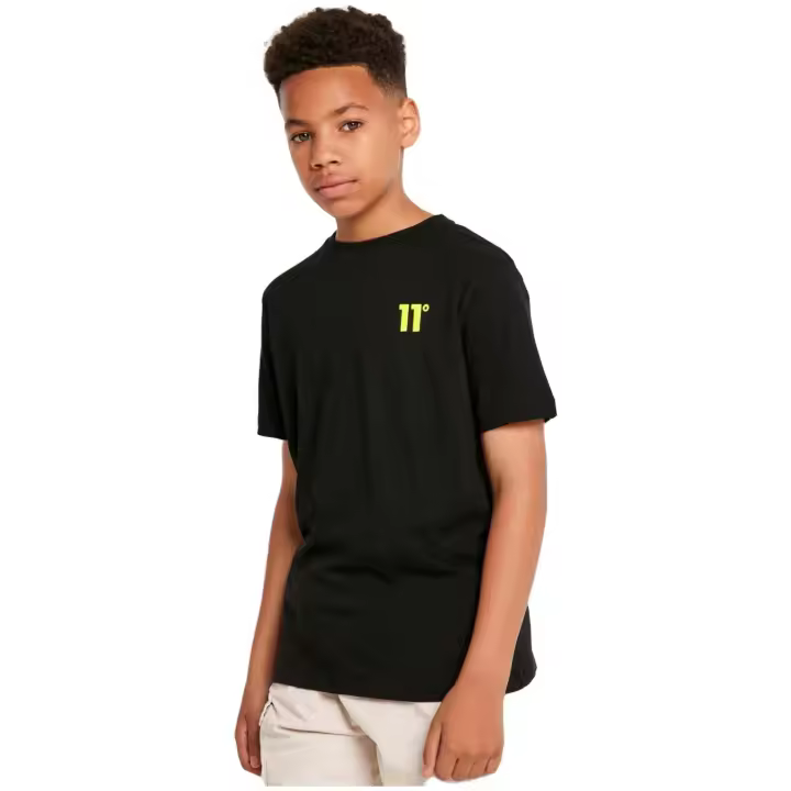 Camiseta de Manga Corta 11 DEGREES Graphic para niños unisex en color negro - 1