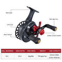 Carrete De Pesca Para Hielo Y Remolque Carrete De Metal Izquierdo/Derecho Alta Resolución Textura De Carbono Para Pesca En Oceano Río Lago Y Reservorio - details 1