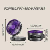 Ventilador Portátil Recargable De 5000mAh Pequeño Y Plegable Con Luz Nocturna 90° Montado En La Pared 4 Velocidades Para Oficina Y Hogar - details 20