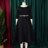 Vestido De Lujo Para Mujer Con Cuello Redondo Manga Larga Cinturado A-Linea Hasta El Tobillo Elegante Vestido De Cumpleaños - details 32