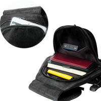 Mochila Bolso Bandolera Negro para Mujeres y Chicas de Nylon Viaje Casual Escolares Moda - details 6