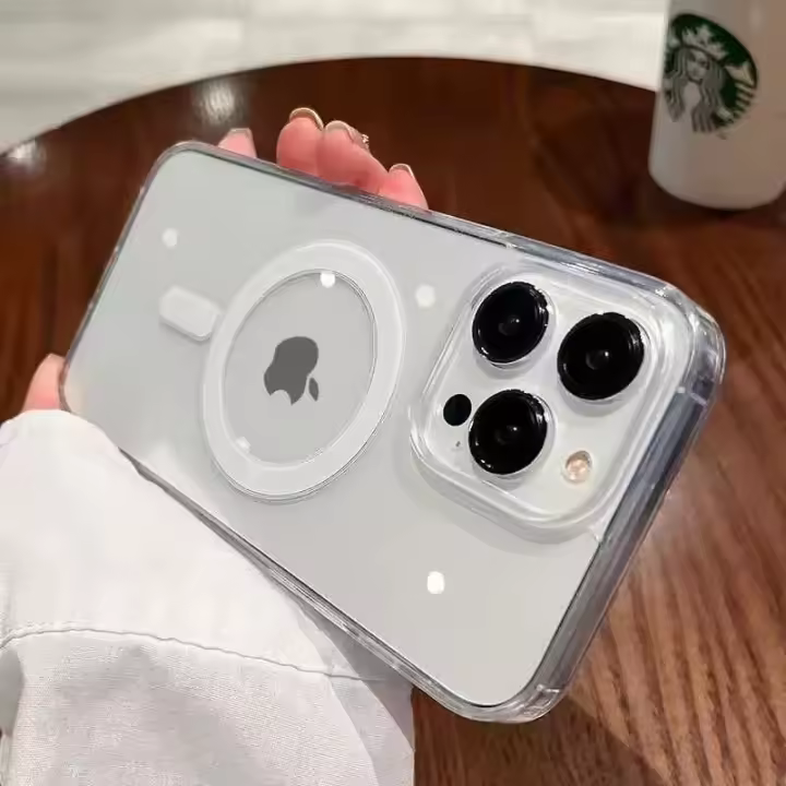 Funda Magnética Oficial Para iPhone Compatible Con Magsafe Translúcida Con Carga Inalámbrica Y Cubierta De Acrílico Compatible Con Modelos 11 12 13 14 15 16 pro Max plus - 1