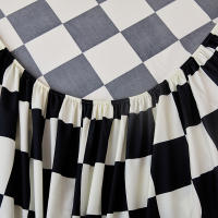 Sábana Ajustable Reina Talla Con Banda Elástica Cubierta De Mátress Negro Y Blanco Sábana De Alta Calidad Sábana Tat 40TC Plaid - details 9