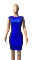 Vestido Bodycon Colorblock Elegante Para Mujer Verano Moda Sin Mangas Cuello Redondo Mini Vestido Negro Casual Para Fiesta Club - details 19