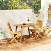 vidaXL Juego de comedor de jardín 3 piezas madera maciza de acacia - details 0