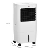 3 en 1 Acondicionado de Aire Móvil con refrigeración por Agua para Humidificación Del Aire 15L 60 ° Acondicionado de Aire ostilante 65W Enfriador de Aire E temporizador de 8 horas, Mando a Distancia, uso de La Habitación 20 m² Blanco 32x37x69 cm - details 6