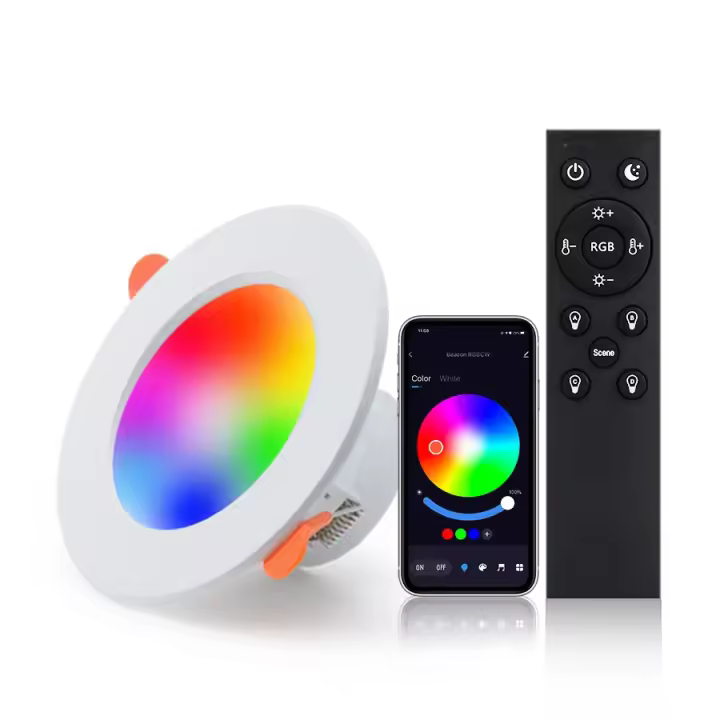 Lámpara De Techo LED Inteligente Tuya Compatible Con App Bluetooth Dimmable RGB 220V Control Remoto RF Grupal 1-6 Pack 75-105mm Para Foyer - 1