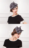 FS Sombrero De Pelo De Oveja Elegante Para Mujer Fascinator Black Pillbox Vintage Boda Vestido Fedoras Church Ladies Formal - details 1