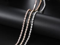 Collar De Tenis Oval Dainty Con Cristal CZ Dorado Para Mujer Joyería De Moda Para Boda Collar Geométrico De Cadenilla - details 3