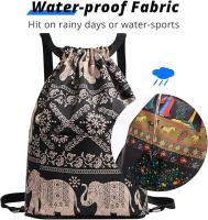 Mochila plegable de la cuerda de la prenda impermeable del bolso de la cuerda con el peso ligero del compartimiento de bolsillo - details 1