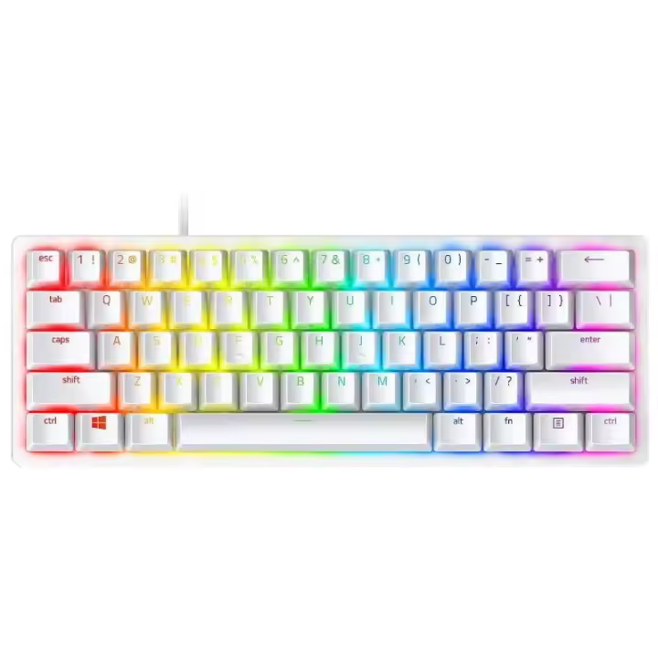 Teclado Mecánico Gaming Razer Huntsman Mini Blanco Clicky Optical Switch Morado - 1
