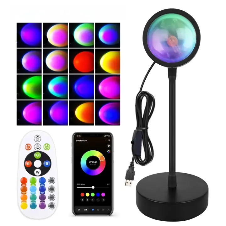 Lámpara De Puesta Del Sol Inteligente Tuya LED Con Luz Nocturna USB RGB Control Remoto Por App Smart Life Decoración De Habitaciones Fotografía Festivales Nacimientos - 1
