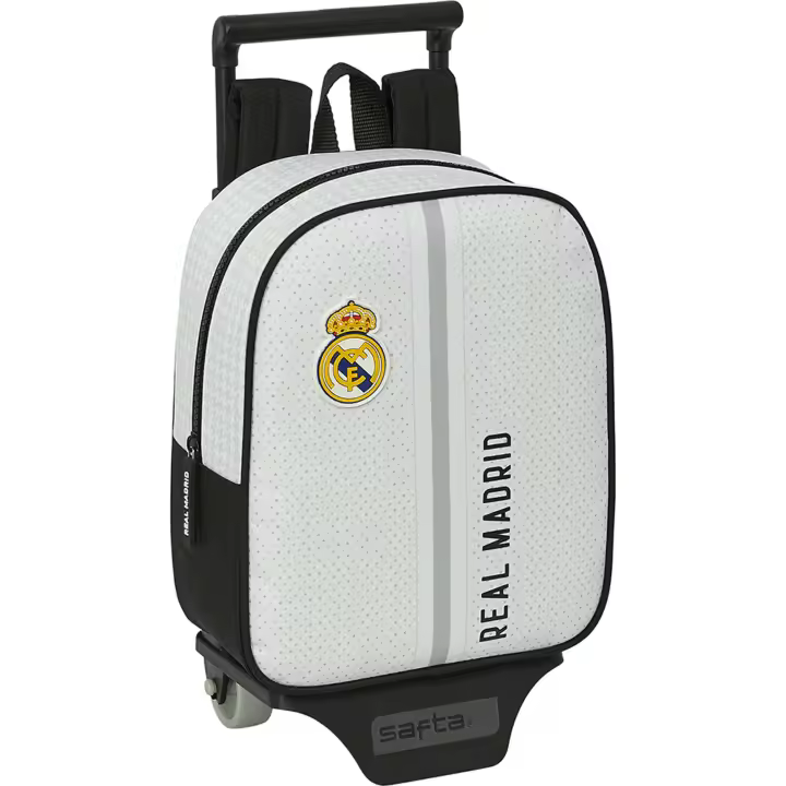 Safta - Mochila Real Madrid Carro Equipación Año 24/25 - Mochila Escolar Real Madrid con Carro, Amplio Espacio y Bolsillos Multifuncionales - Licencia Oficial Real Madrid - 1