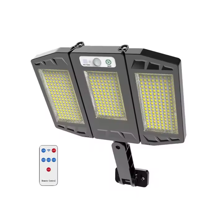 Mediawave Store Faretto Solare 384 LED smd Sensore di Movimento Telecomando HS-V97 Fotovoltaico - 1