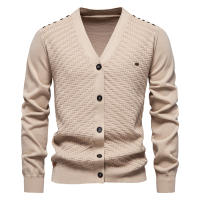 2024 nuevo Otoño e Invierno chaqueta suéter con cuello en V para hombres cárdigan de tamaño europeo chaqueta suéter delgada y moderna para hombres - details 5