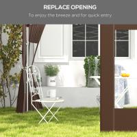Outsunny Paredes Laterales para Carpa de 2 Paneles 295x195 cm Paredes Laterales de Repuesto de Tela Oxford con 2 Ventanas para Carpas de 6x3 m 3x3 m - details 4