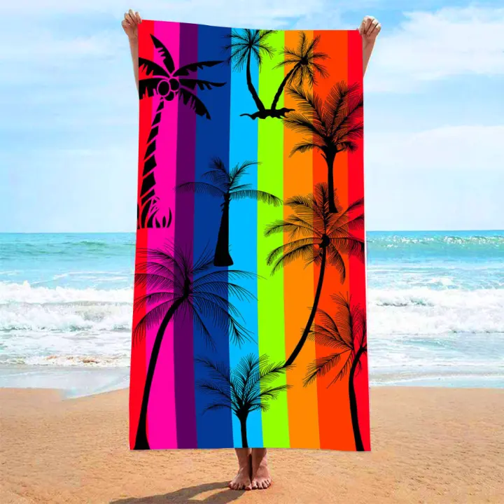 Toalla de playa de microfibra con estampado de varios tamaños y absorbente para surf. - 1
