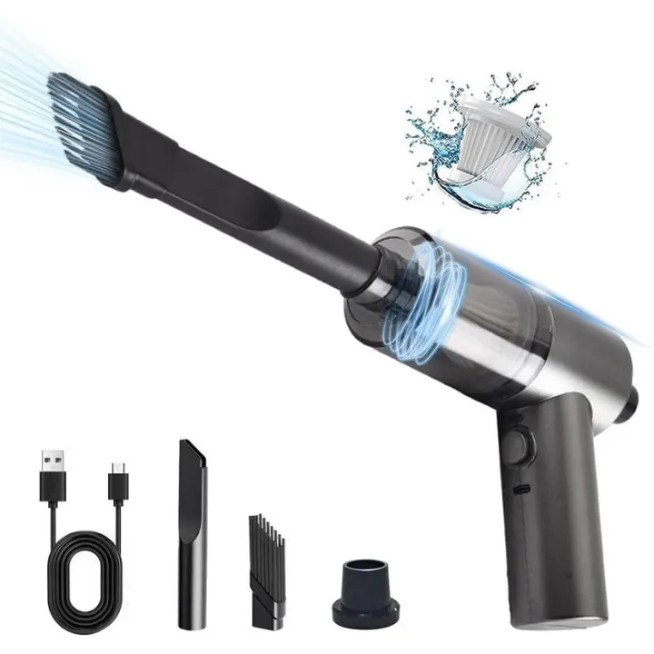 Aspirador Potente Mano 9000Pa Aspirador de Coche Mini USB Aspirador 3000mAh * 2 Aspirador Coche Carga rápida con Filtro Lavable, Sin Cable Sin Para Coche Oficina Hogar - 1