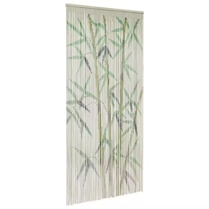 vidaXL Cortina para puerta insectos estampado de bambú 100x200cm bambú - 1