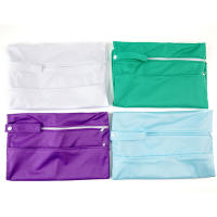 Bolsa De Pañales Impermeable Y Reutilizable De Color Sólido Con Dos Bolsillos Cerrados Para Viaje Playa Piscina Artículos Para Bebé - details 9
