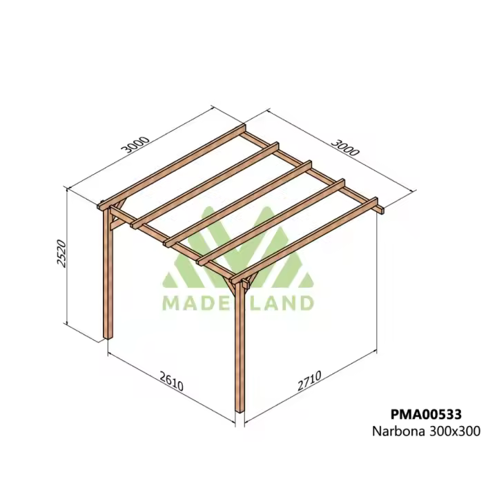 Pérgola de Madera Maciza Narbona (Maderland) - Gardeneas - 1