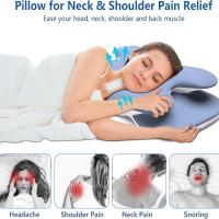 Almohada De Espuma De Memoria Ergonómica Para Alivio Del Dolor De Cuello Con Funda De Seda Hielo Ajustable Para Dormir En Lado Y Espalda - details 1
