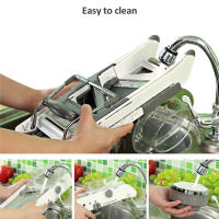 LMETJMA Slicercillo De Verduras Y Frutas Ajustable En Acero Inoxidable Con 18 Tipos De Cuchillas Para Puerros Y Patatas KC0326 - details 4