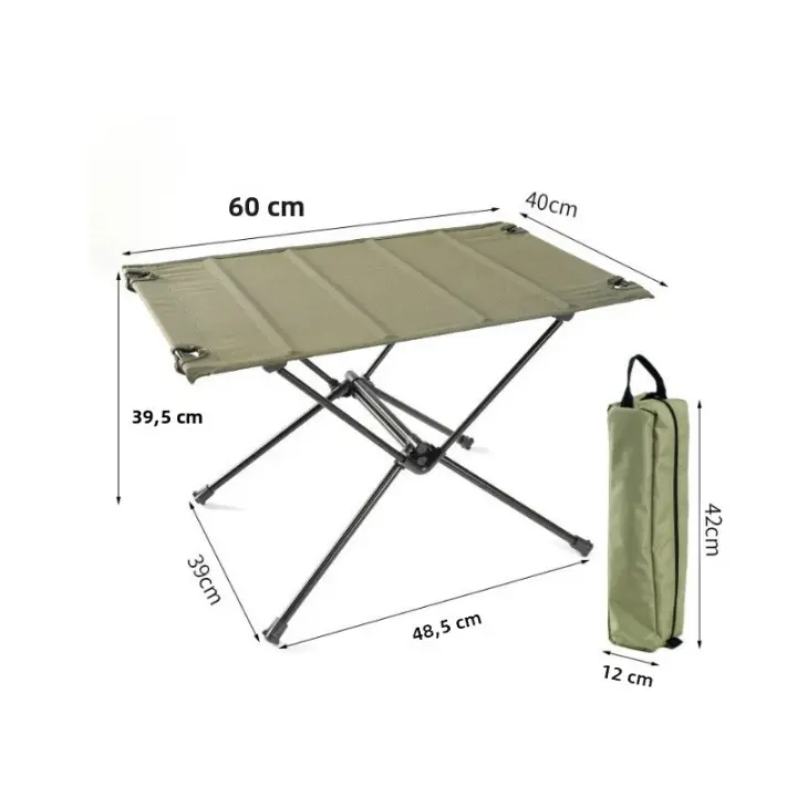 Mesa Táctica Portátil Para Camping Ultra Ligera De Aleación De Aluminio Mesa Plegable De Tela Para Picnic - 1