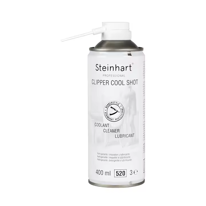 Steinhartt Profesional Clipper Cool Shot - Lubricante Refrigerante y Limpiador de Máquinas de Peluquería y Estética 400 Ml - 1