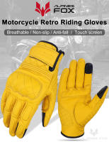 Guantes De Motocicleta De Cuero Vintage 2024 Para Hombres Negro Antifalla Moto Cross Motocarrilera Táctil M-XXL Protección Completa - details 6