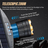 Lámpara De Pescar Con Luz LED Y COB Super Brillante Recargable Con Pantalla Electrónica Inteligente Y Varias Modos De Iluminación - details 6