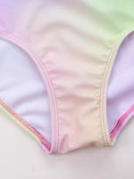 Traje De Baño De Un Pie Para Niñas Estilo Básico Con Estampado Gradient Surf Verano Playa Material Poliéster Y Spandex - details 6