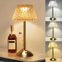 Lámpara De Mesa Nórdica Con Cristal Toque Dimming USB Recargable Luz Nocturna Para Decoración De Café Bar Hotel Dormitorio - details 5