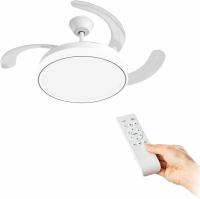 Ventilador de techo con luz LED 70W Blanco, 3 tonalidades, aspas retráctiles, 6 velocidades, control remoto, memoria, temporizador, silencioso y bajo consumo. - details 1