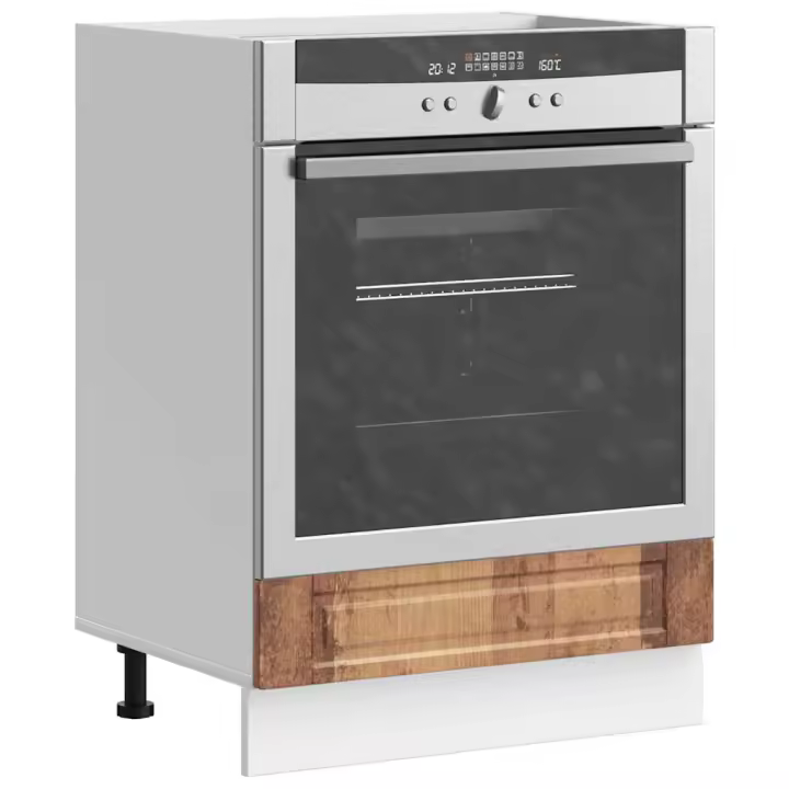 vidaXL Mueble de horno Porto madera reconstituida en color Negro/Marrón roble/Gris hormigón y más | almacenamiento funcional diseño moderno para baño dormitorio sala - 1