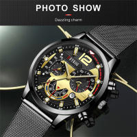 Reloj De Lujo Para Hombre En Malla Dorada Con Cuerda De Cuero Reloj De Cuarzo Negocios Reloj Luminoso Reloj Masculino Relogio Masculino - details 8