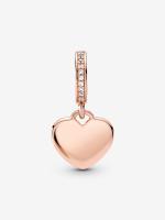 Pandora - Charm Colgante with Collar de corazón grabable - Baño de Oro Rosa de 14 K - details 0