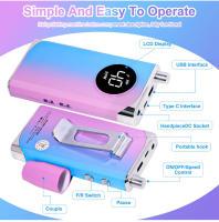 Set De Pulidora De Uñas Eléctrica Profesional 40000 Rpm Máquina Portátil Para Hogar Y Salón De Belleza Herramienta De Manicura - details 5