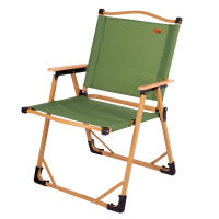 Aktive - Silla plegable camping, estilo glamping, color verde, incorpora topes antivuelco, soporta un peso máximo de 110 kg, estructura acero, tejido poliéster, reposabrazos madera, sillas plegables de camping - details 0